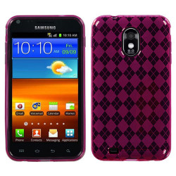 Galaxy S2 D710 Argley TPU Gel Case (Argyle Hot Pink)
